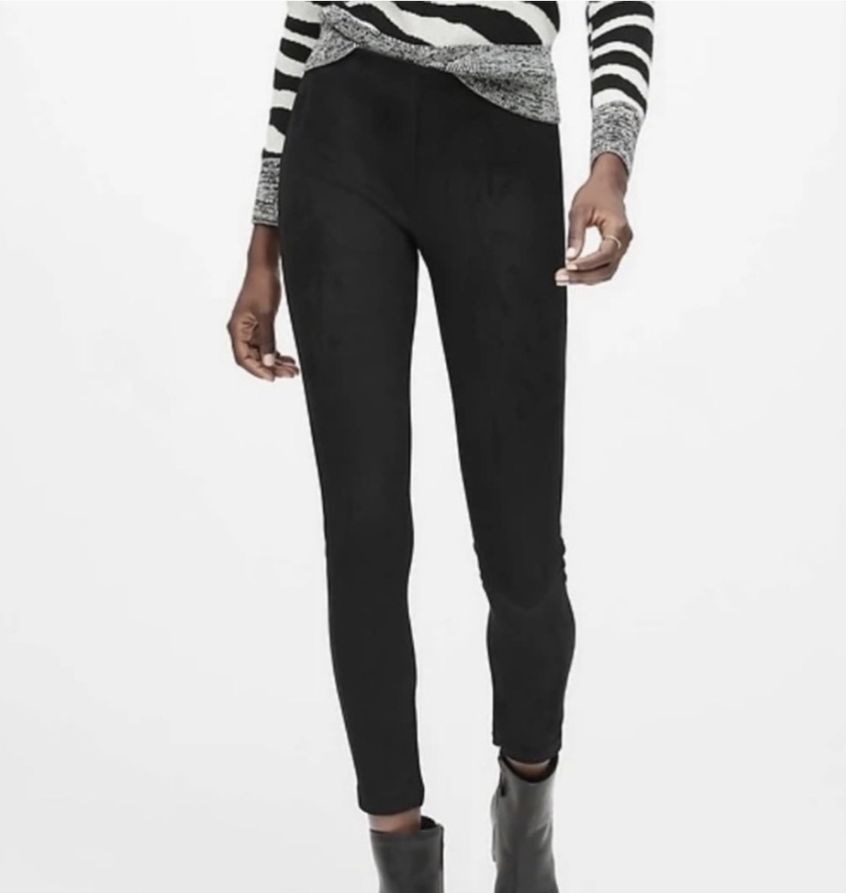 Banana Republic Black Devon Faux Suede Pants